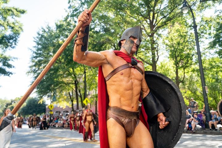 Thousands lined up along Peachtree Street Saturday morning for the annual Dragon Con parade.