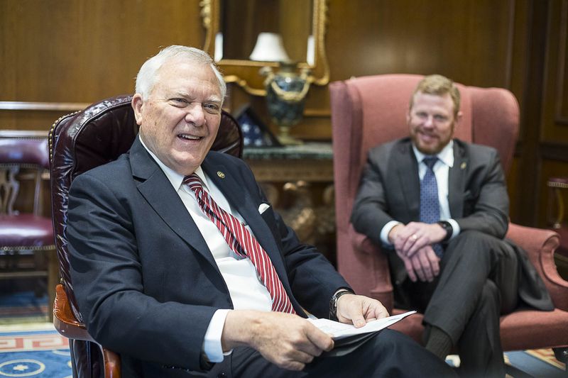 Gov. Nathan Deal, left, blocked full-scale expansion of Medicaid under the Affordable Care Act about a decade ago, and many Republicans have continued to back that decision, saying expansion would be too costly and inflexible. Now, Deal's top aide at the time, Chris Riley, is a lobbyist for the Grady Memorial Health System, and he says Georgia can craft a “tailored Medicaid waiver” in 2025 that provides commercial insurance reimbursement rates while staying budget-neutral. (ALYSSA POINTER/ALYSSA.POINTER@AJC.COM)