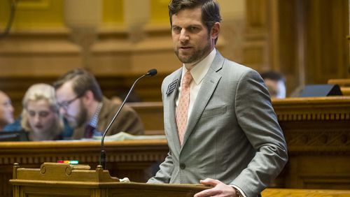 Georgia Sen. Brian Strickland, R-McDonough, sponsored House Bill 1010 in the Senate. The measure would double the time state workers can take paid parental leave from three to six weeks, which Strickland said was a step in the right direction. “Frankly, I don’t think this is enough,” he said. “I think we should do more.” (ALYSSA POINTER/ALYSSA.POINTER@AJC.COM)