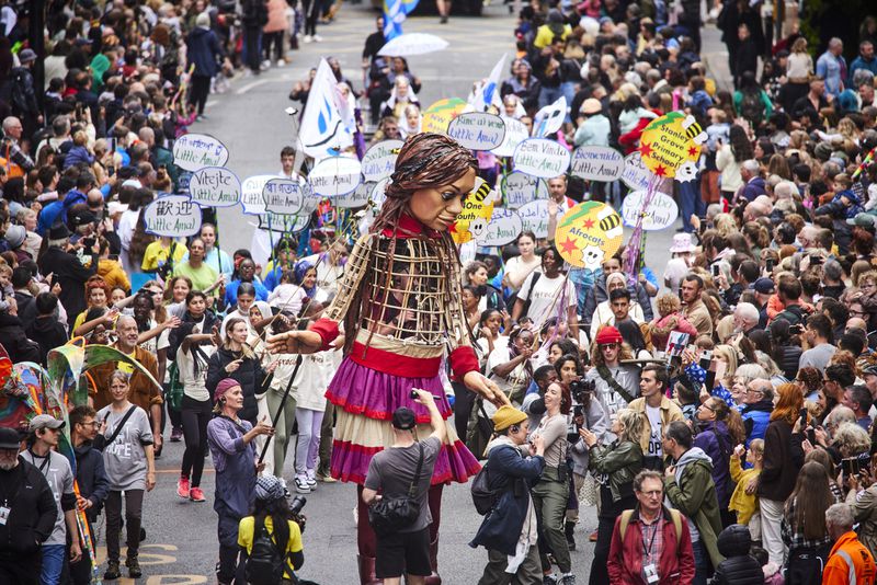 Amal joins the Manchester Day Parade in  2022. Photos: courtesy: The Walk Productions