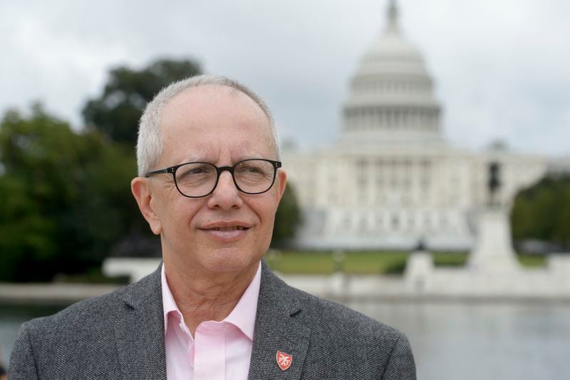 Timothy Kuzma takes time for a portrait near the Capitol in Washington, Wednesday, Sept. 18, 2024. Mr. Kuzma is a Pittsburgh resident who is president and CEO of the Polish Falcons of America, a not-for-profit fraternal organization with 19th-century roots in Chicago's large Polish immigrant community. (AP Photo/Rod Lamkey, Jr.)