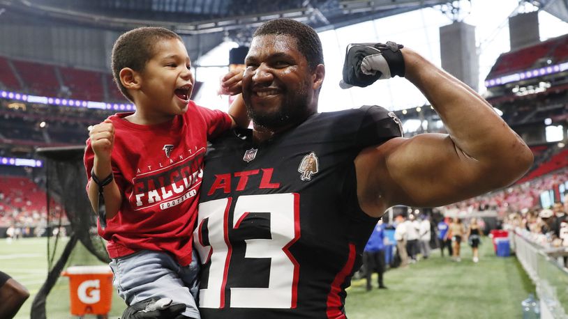 Falcons' Calais Campbell to do the 'Dirty Bird' when he hits 100 sacks