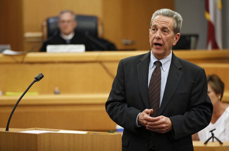 Gwinnett County District Attorney Danny Porter makes his closing statement during the April 2019 death penatly trial of Tiffany Moss. BOB ANDRES / BANDRES@AJC.COM