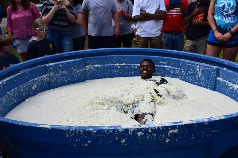 Contestants can dive into a pit of grits during the National Grits Festival in Warwick. Courtesy of Grits Festival Facebook