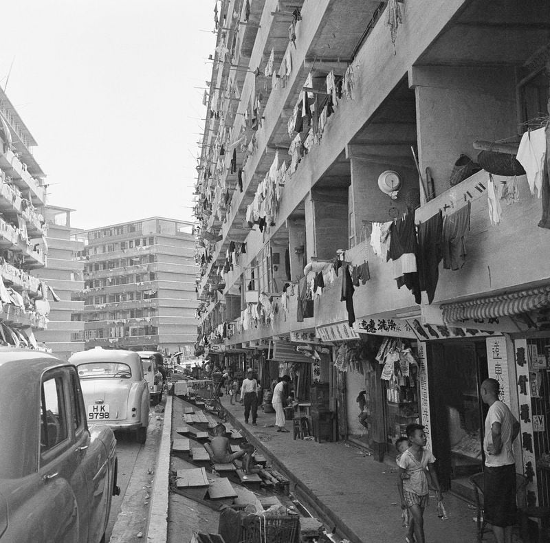 FILE- Government built refugee settlement projects in Hong Kong, Sept. 1, 1960. (AP Photo/W, File)