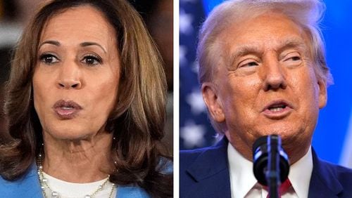 Vice President Kamala Harris (left) and former President Donald Trump (right) are in a tight race in Georgia.