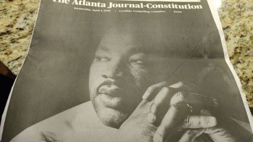 A special section, "Remembering Dr. Martin Luther King Jr." was published in the Wednesday April 4 edition of The Atlanta Journal-Constitution.