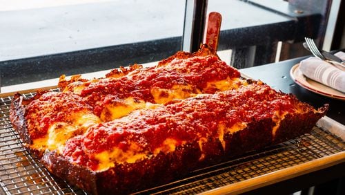 The Meat Me in Detroit pizza at Nina & Rafi is an enjoyable way to splurge on pizza night. CONTRIBUTED BY HENRI HOLLIS