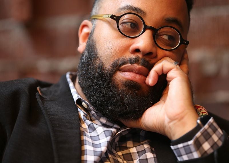 Kevin Young discusses the new anthology he edited, “African American Poetry: 250 Years of Struggle and Song,” at DBF.  Ben Gray / bgray@ajc.com