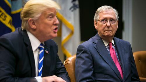 Referring to the Jan. 6, 2021, attack on the U.S. Capitol, Senate GOP Leader Mitch McConnell, right, pointed the finger Donald Trump, saying, “The entire nation knows who is responsible for that day.” But most Republicans in Congress have long avoided any kind of direct accusation at the former president.