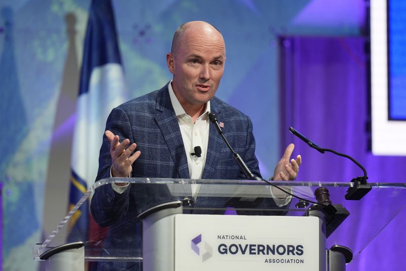 FILE - Utah Gov. Spencer Cox speaks at the 2024 summer meeting of the National Governors Association Thursday, July 11, 2024, in Salt Lake City. (AP Photo/Rick Bowmer, File)