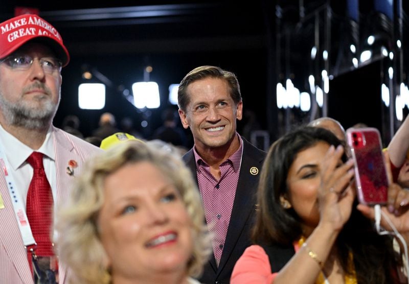 U.S. Rep. Rich McCormick (second from right), R-Suwanee, said he was thrilled with the selection of U.S. Sen. JD Vance, R-Ohio, as a vice presidential candidate.