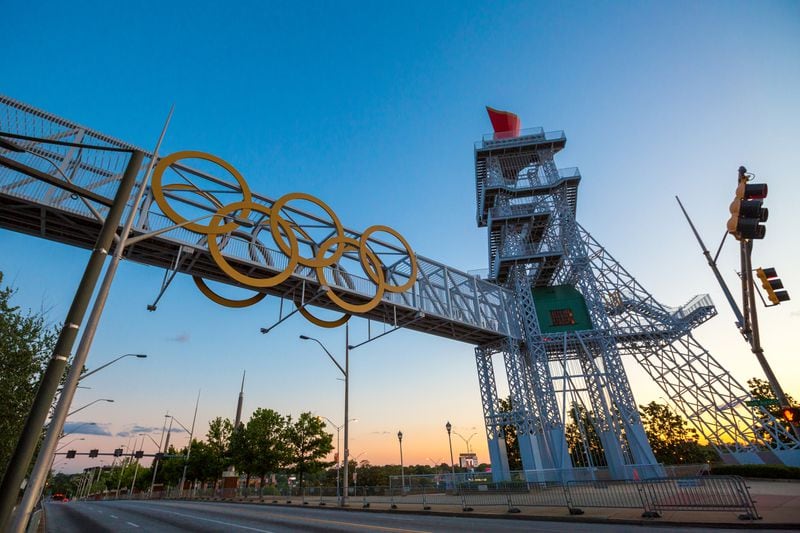 The Olympic Cauldron, where Muhammad Ali lit the Olympic flame during opening ceremonies of the 1996 Summer Games, is located on Capital Avenue in downtown Atlanta.  (Jenni Girtman / Atlanta Event Photography)