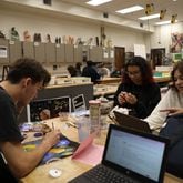 Art students at Brookwood High in Snellville work in a variety of media with the latest technological tools. Courtesy