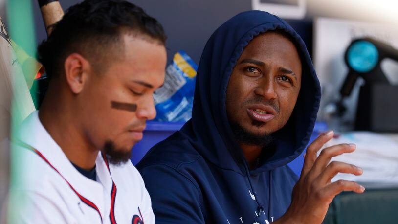 Ozzie Albies with girlfriend and mother