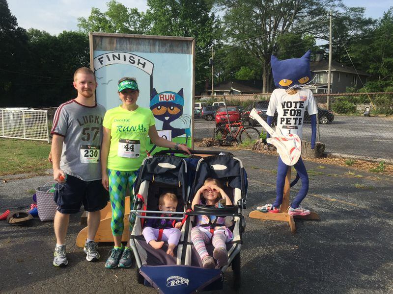 John and Ashley Coleman and their children: Abby who is now 12 and Libby who is 9. This race in Decatur was their first race in their quest to run a race in every county in Georgia.
Provided