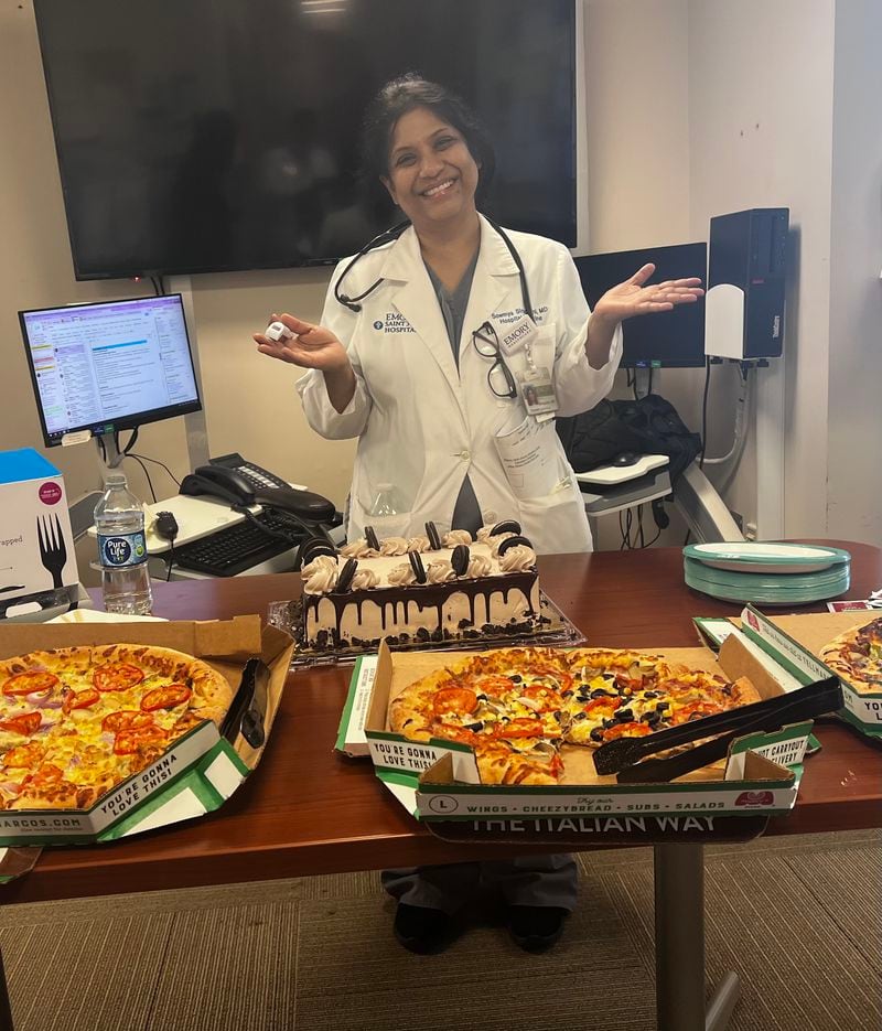 Dr. Sowmya Siragowni, a hospitalist at Emory Saint Joseph’s hospital, was diagnosed with stage 4 ovarian cancer, recently celebrating hitting the five-year mark. Courtesy of Dr. Sowmya Siragowni