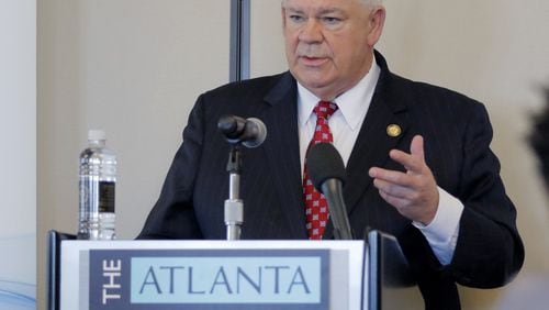 Mar. 8 2017 - Atlanta - House Speaker David Ralston speaks to the Atlanta Press Club luncheon on Wednesday. BOB ANDRES /BANDRES@AJC.COM