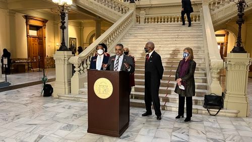 State Rep. Eric Allen, D-Smyrna, held a press conference Wednesday, Feb. 3, to talk about redistricting at the Georgia State Capitol.