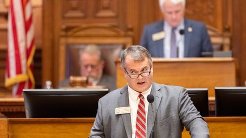State Rep. Rob Leverett, R-Elberton, sponsored House Bill 1409, which would limit the liability of mental health providers in lawsuits, except in cases of “gross negligence.” The House approved it Thursday in a unanimous vote. (Arvin Temkar / arvin.temkar@ajc.com)