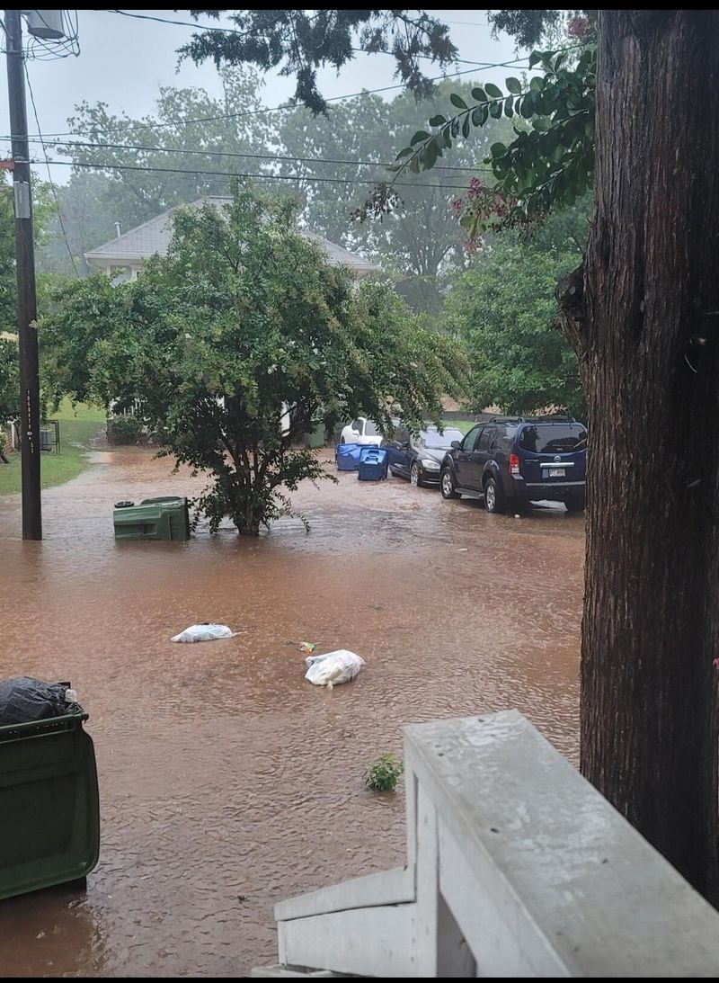 Aaliyah Abdul-Haqq began filming rising waters outside her front door whenever it rains. The Mechanicsville resident said she has never gotten answers from the city on why it is happening and what is being done. (Contributed)