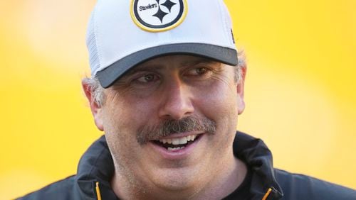 Pittsburgh Steelers oﬀensive coordinator Arthur Smith looks on before a game against the Houston Texans, Aug. 9, 2024, in Pittsburgh. (AP Photo/Gene J. Puskar, File)