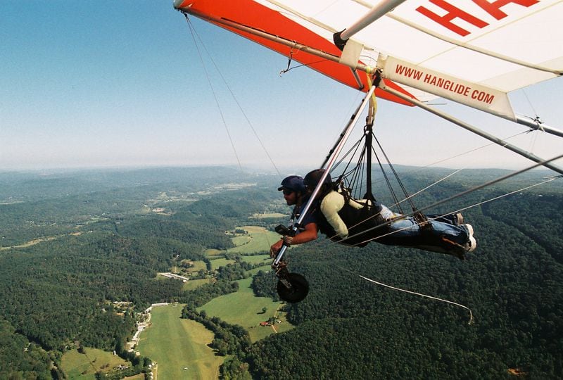 First-time hang gliders can soar 3,000 feet in the air with an experienced instructor at Lookout Mountain Flight Park near Chattanooga. Contributed by Chattanooga Convention and Visitors Bureau
