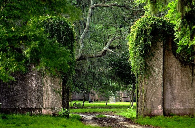 The tabby gate to the Main House on the north end of Ossabaw Island was built in the mid-1920s as a winter retreat by the Torrey family. 
 CURTIS COMPTON / THE ATLANTA JOURNAL-CONSTITUTION