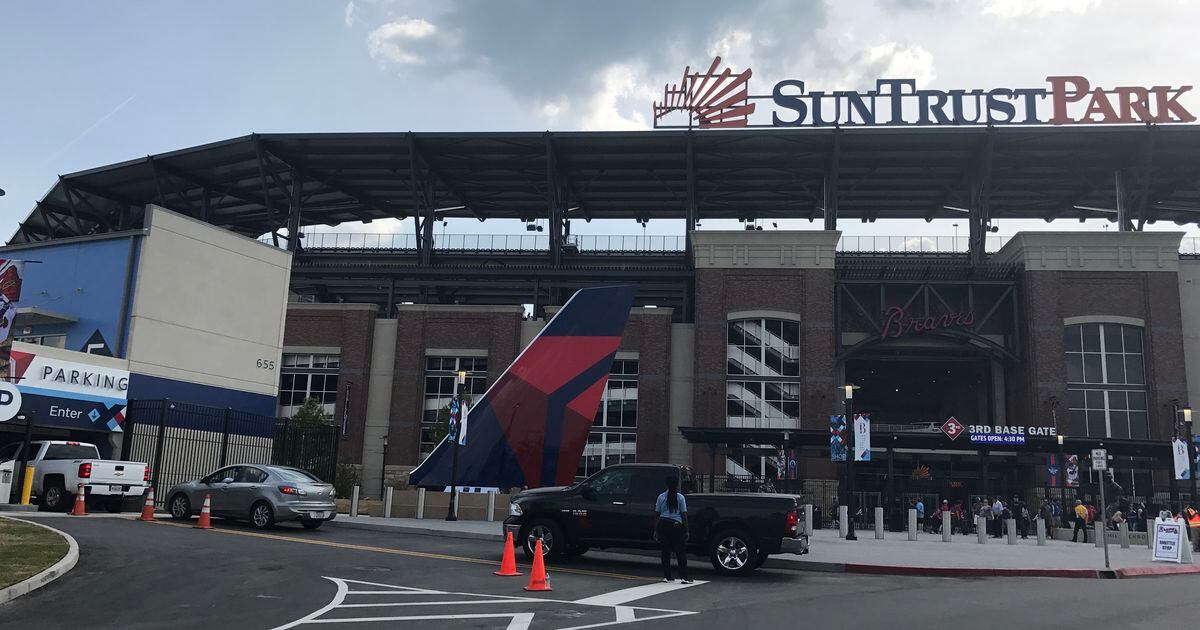 Why is there a Delta airplane tail outside SunTrust Park?