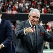 Falcons Owner Arthur Blanck reacts after the Falcons defeated the New Orleans Saints 26-24  on Sunday, Sept. 29, at Mercedes-Benz Stadium in Atlanta. 
(Miguel Martinez/ AJC)