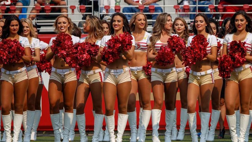 California, USA. 1 November 2018. San Francisco 49ers cheerleaders during  the NFL Football game between Oakland Raiders and the San Francisco 49ers  34-3 win at Levi Stadium Santa Clara Calif. Thurman James/CSM