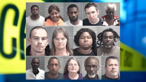 The 14 suspects were arrested in connection with a massive drug operation.