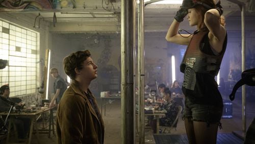 Tye Sheridan (left) stars as Wade Watts and Olivia Cooke as Samantha Cook in “Ready Player One.” Contributed by Jaap Buitendijk