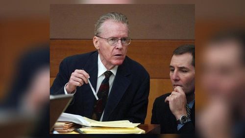 James Sullivan sits in the courtroom at the Fulton County Courthouse in Atlanta in 2006 before he was sentenced to life in prison for the 1987 murder of his wife, Leta.