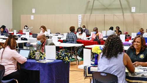 Local government was one of the stronger sectors in January hiring, the Department of Labor said, Here, a job fair at the DeKalb School District Headquarters. (Natrice Miller/The Atlanta Journal-Constitution/TNS)