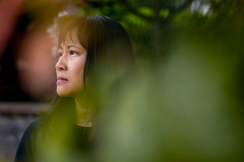 Ellen Lo Hoffman, the co-founder of Soul Reparations, a nonprofit providing free spiritual support to women, poses for a portrait near her home Wednesday, Aug. 21, 2024, in Bothell, Wash. (AP Photo/Lindsey Wasson)