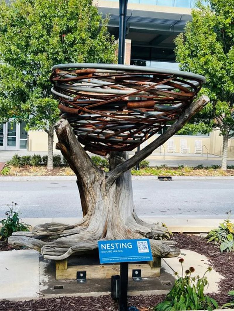Nesting by Richard Herzog was one of three sculptures that Art Sandy Springs recommended that the city purchase. (Provided by Sandy Springs)