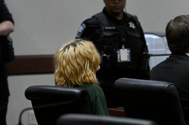 Colt Gray sits during his first appearance before Barrow County Superior Court Judge Currie Mingledorff at Barrow County Courthouse Superior Court, Friday, September 6, 2024, in Winder. The 14-year-old accused of fatally shooting two teachers and two students this week at Apalachee High School and his father made their first appearances in court Friday. (Hyosub Shin / AJC)