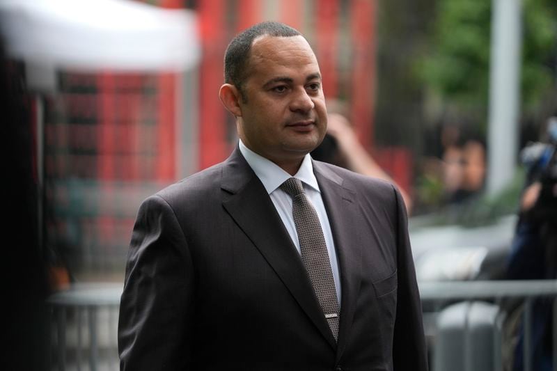Businessman Wael Hana enters federal court in New York, Friday, July 12, 2024. (AP Photo/Pamela Smith)