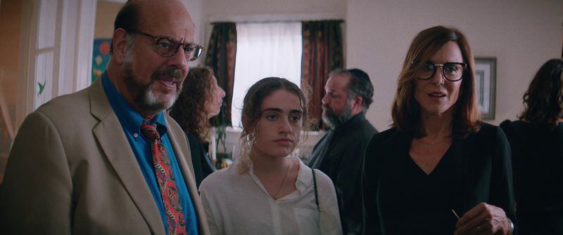 Fred Melamed (left), Rachel Sennott and Polly Draper in "Shiva Baby."
Courtesy of Atlanta Jewish Film Festival