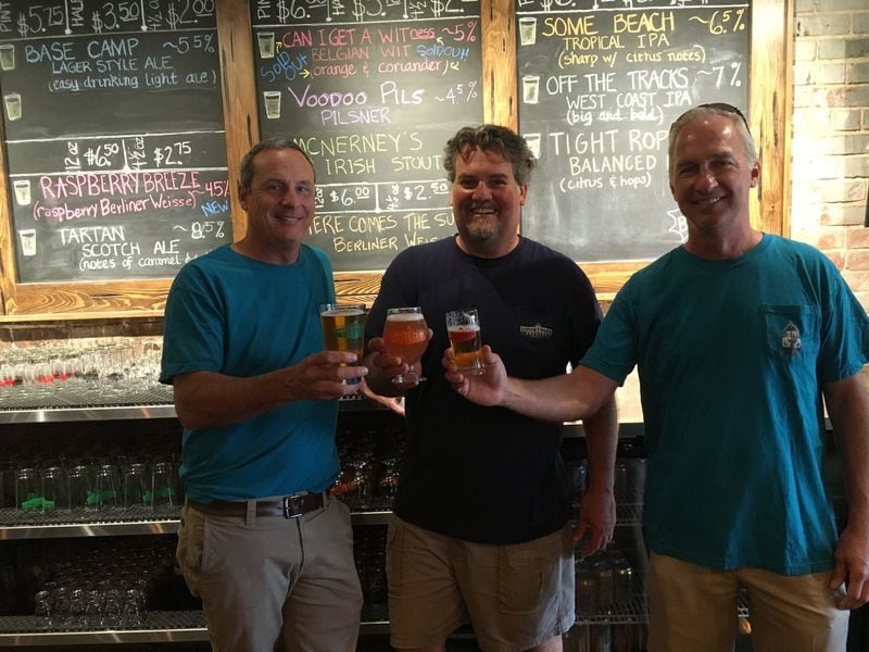 The Glover Park Brewery partners are (from left) Sam Rambo, Kevin McNerney and Hank DuPre. CONTRIBUTED BY BOB TOWNSEND