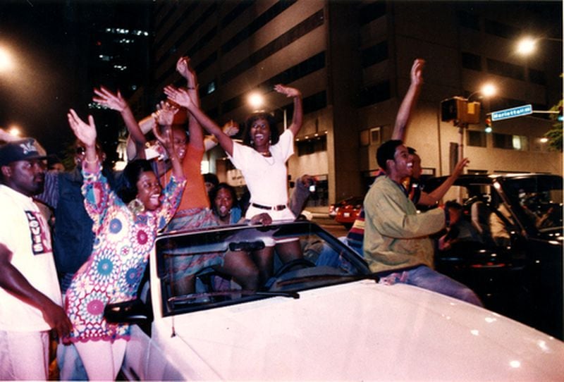 In this AJC file photo from 1993, Freaknik revelers bring downtown Atlanta traffic to a standstill. 