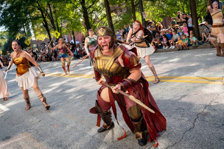 Thousands lined up along Peachtree Street Saturday morning for the annual Dragon Con parade.