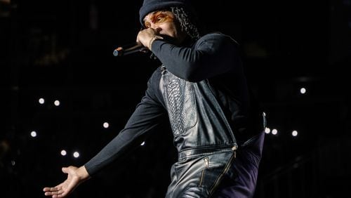 T.I. performs Friday, Dec. 15, 2023 at State Farm Arena for V103’s Winterfest. (Kymani Culmer for The Atlanta Journal-Constitution)