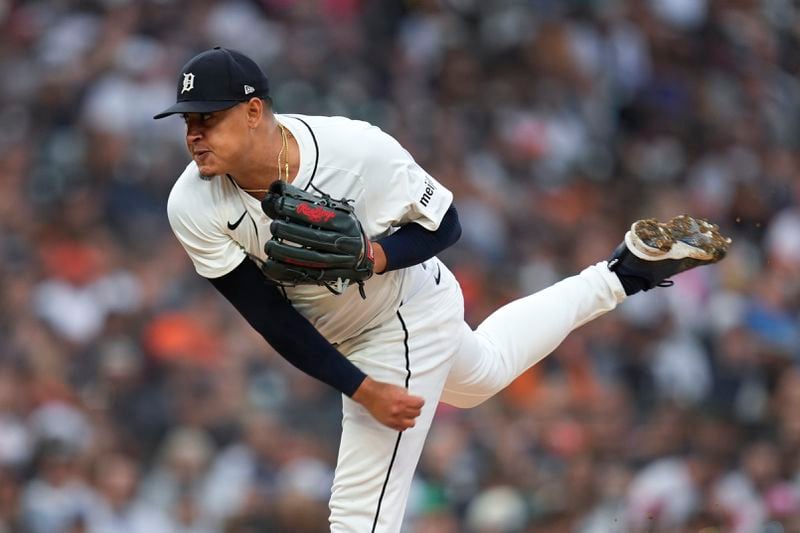 Detroit Tigers pitcher Keider Montero throws against the Chicago White Sox in the seventh inning of a baseball game, Sunday, Sept. 29, 2024, in Detroit. (AP Photo/Paul Sancya)