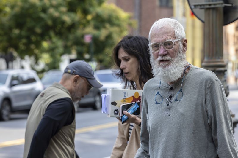 David Letterman arrives at federal court in New York, Monday Sept. 16, 2024. (AP Photo/Stefan Jeremiah)