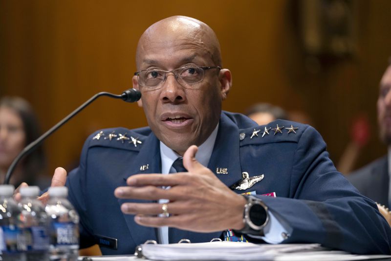 FILE - Chairman of the Joint Chiefs of Staff Air Force Gen. CQ Brown, speaks during a hearing, May 8, 2024, in Washington. (AP Photo/Mark Schiefelbein, File)