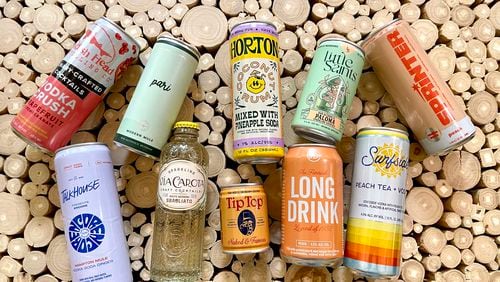 You can get restaurant-quality cocktails in a can, including nonalcoholic options. (Angela Hansberger for The Atlanta Journal-Constitution)