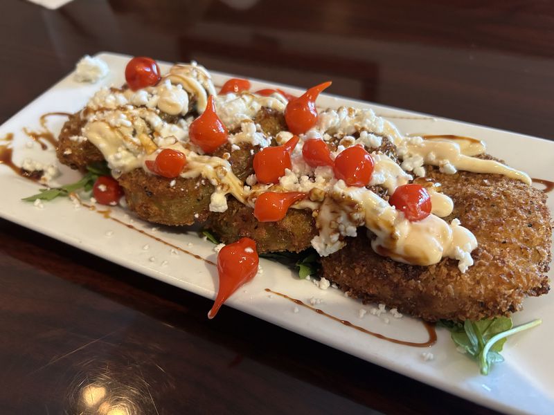 Fried green tomatoes from Gabe's Downtown. Olivia Wakim/AJC