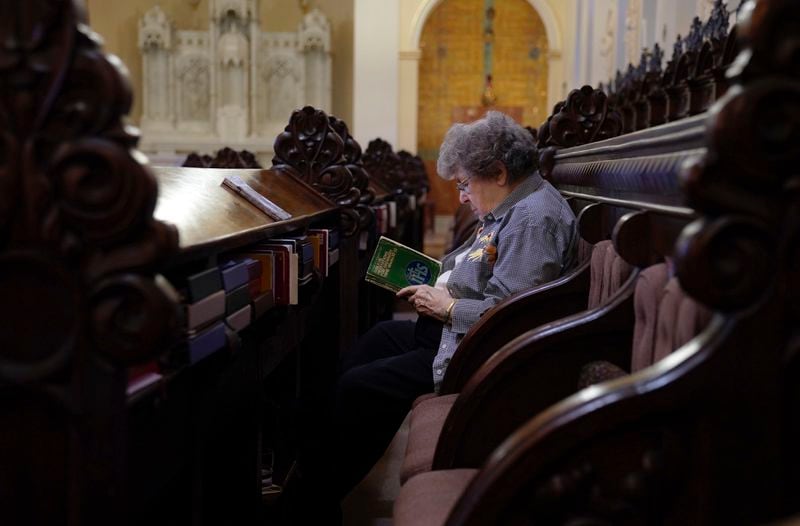 Sister Mary Margaret Kean reads a commentary on the Gospel after Wednesday morning prayer at the Mount St. Scholastica Benedictine monastery in Atchison, Kan., July 17, 2024. (AP Photo/Jessie Wardarski)